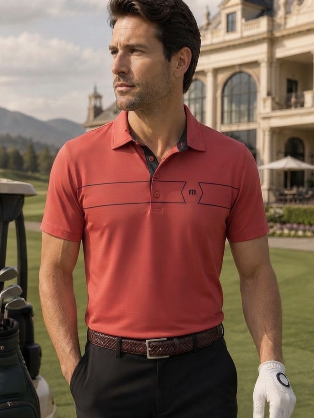 TravisMathew Performance Golf Polo | Red Stretch Moisture-Wicking | Size XL